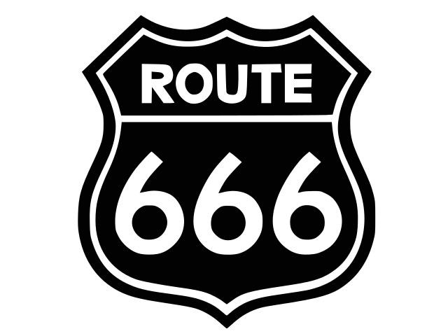ROUTE 666 Highway to Hell Vinyl Decal Car Wall Truck Sticker CHOOSE SIZE COLOR