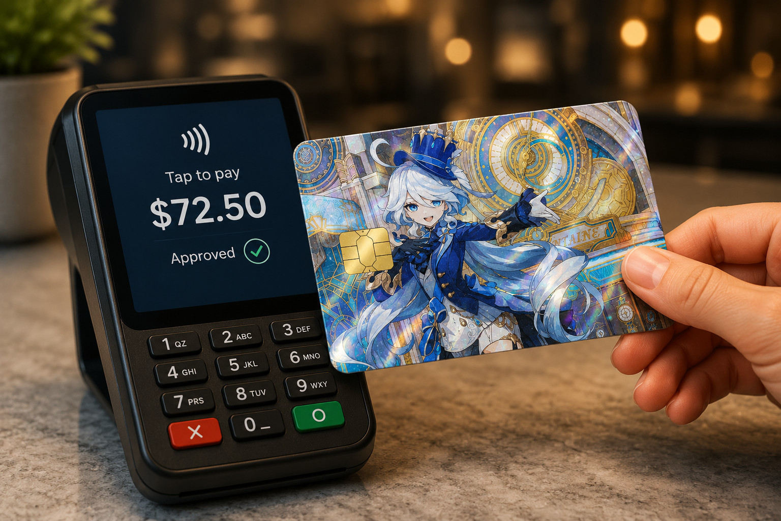 Welcoming You to Fontaine Genshin Impact Furina Debit Card Credit Card Skin