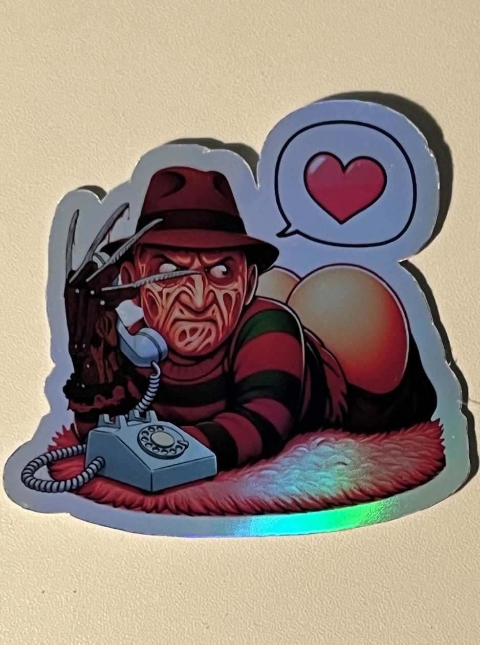 Freddy Krueger Horror Booty Call Holographic Waterproof 3 Inch Sticker