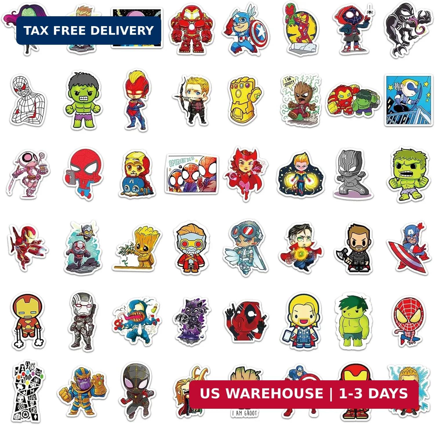 200PCS Cool Character Stickers for Water Bottles Skateboard Luggage Laptop Bumpe