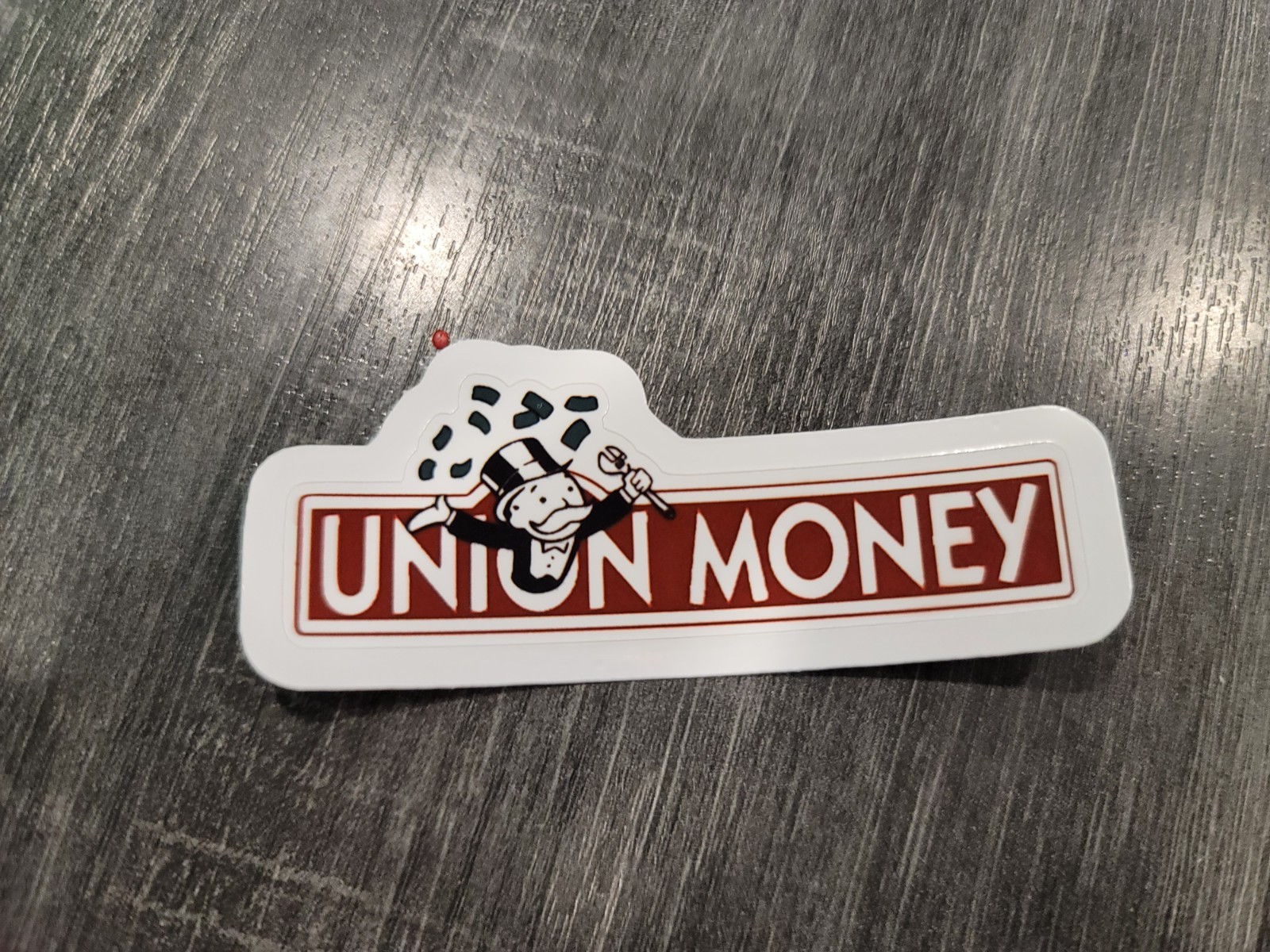 Union Money Monopoly Man Sticker – Milburn Pennybags with Wrench – Labor Union