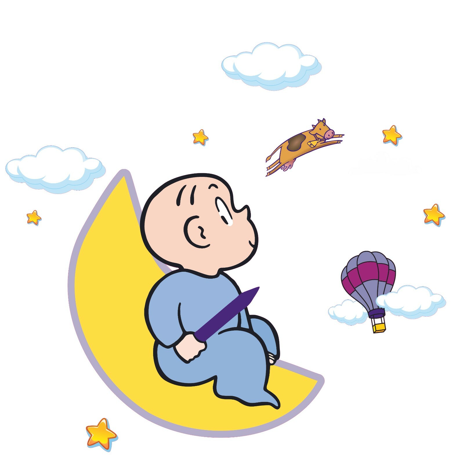 Home Nursery Art Vinyl Adhesive Harold & The Purple Crayon Wall Decal Sticker