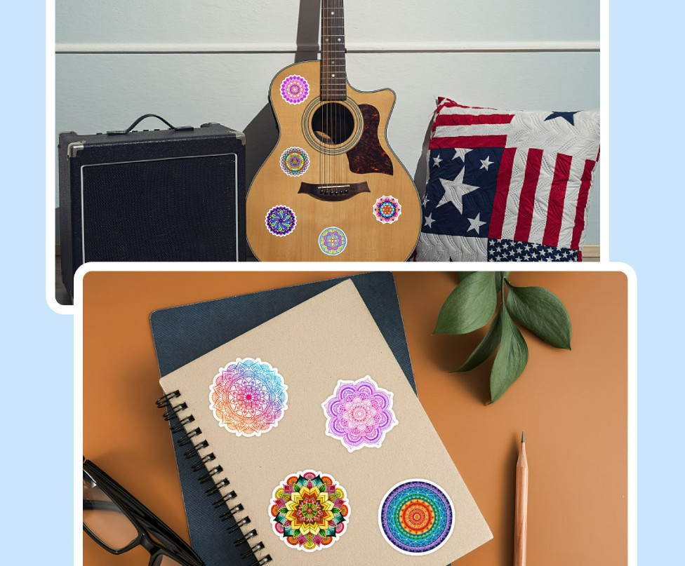 50 Pcs Stickers Mandala Boho Symbol Flowers Luggage Skateboard Laptop Car Vinyl