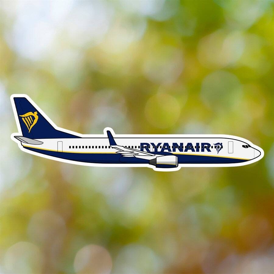 Boeing 737 Sticker, Ryan Air Airplane Sticker Waterproof for Suitcase, Car,