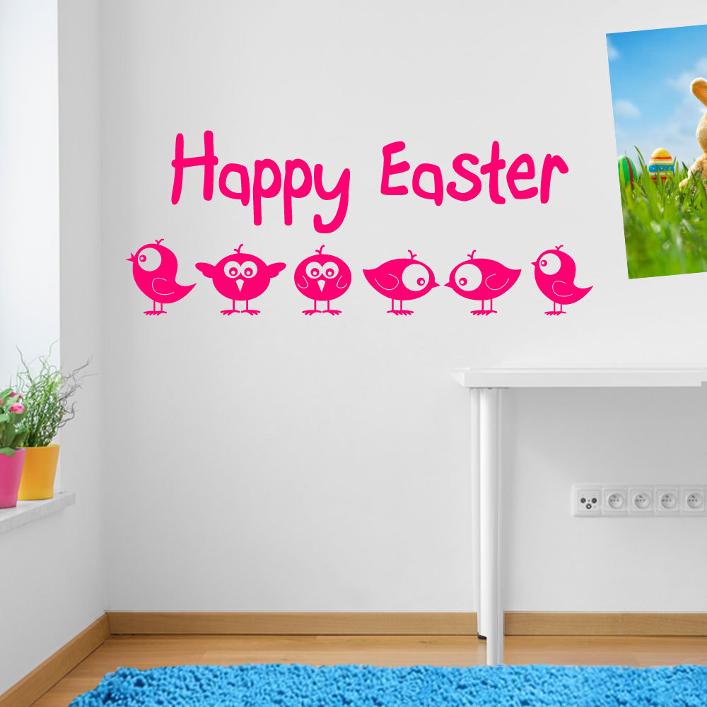 Happy Easter Birds Vinyl Window Wall Decor Decals Stickers Set Shop Display A149