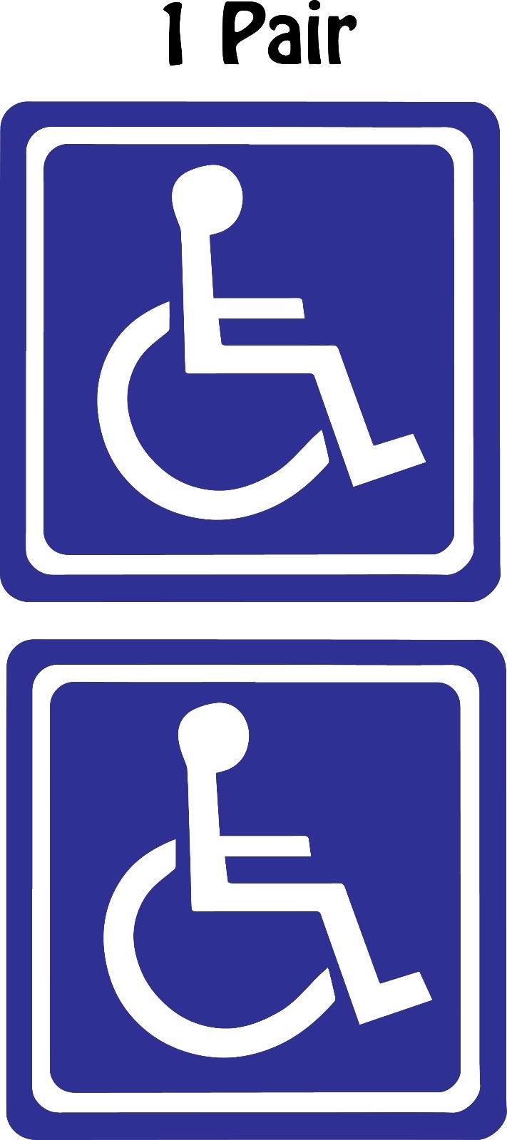 1 Pair (2) Handicap Symbol Wheelchair Disabled Choose Color Decal 2"x2" p44
