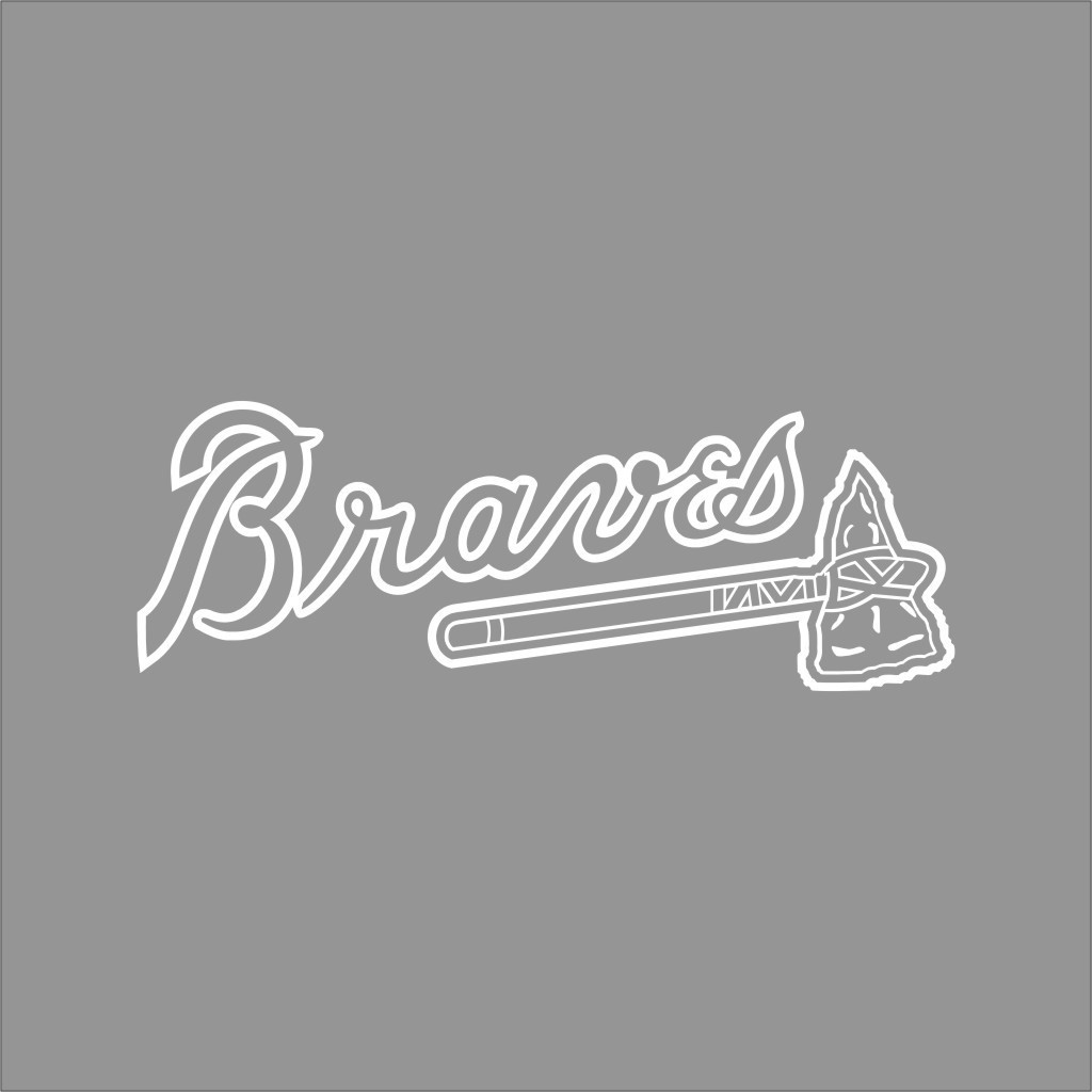 Atlanta Braves MLB Team Logo 1 Color Vinyl Decal Sticker Car Window Wall