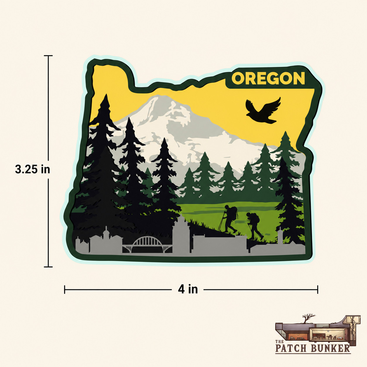 Oregon State Shape Adventure Vinyl Sticker 4×3 Inch Waterproof & Fade Resistant