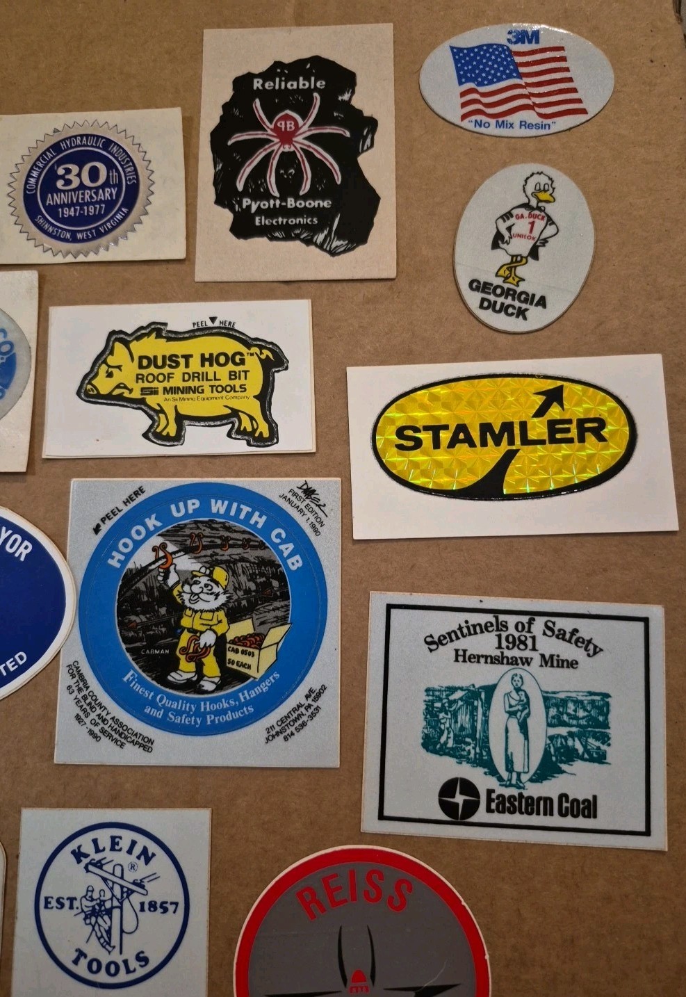 Vintage 1970s-80s Hard Hat Helmet Sticker Lot Of Over 130