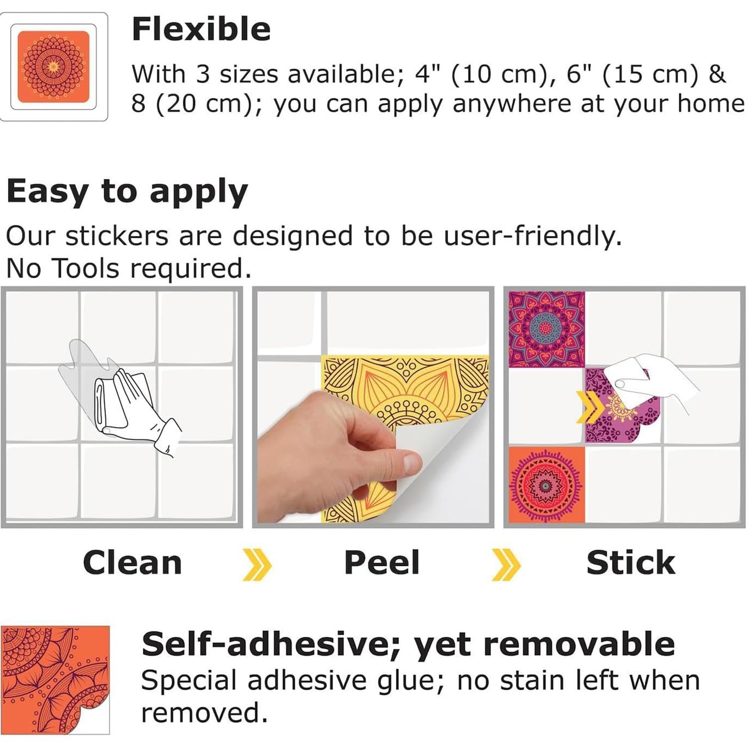 Wall Tiles Peel and Stick Waterproof – 24 Pcs (6×6 Inch) Wall Stickers Backsp…