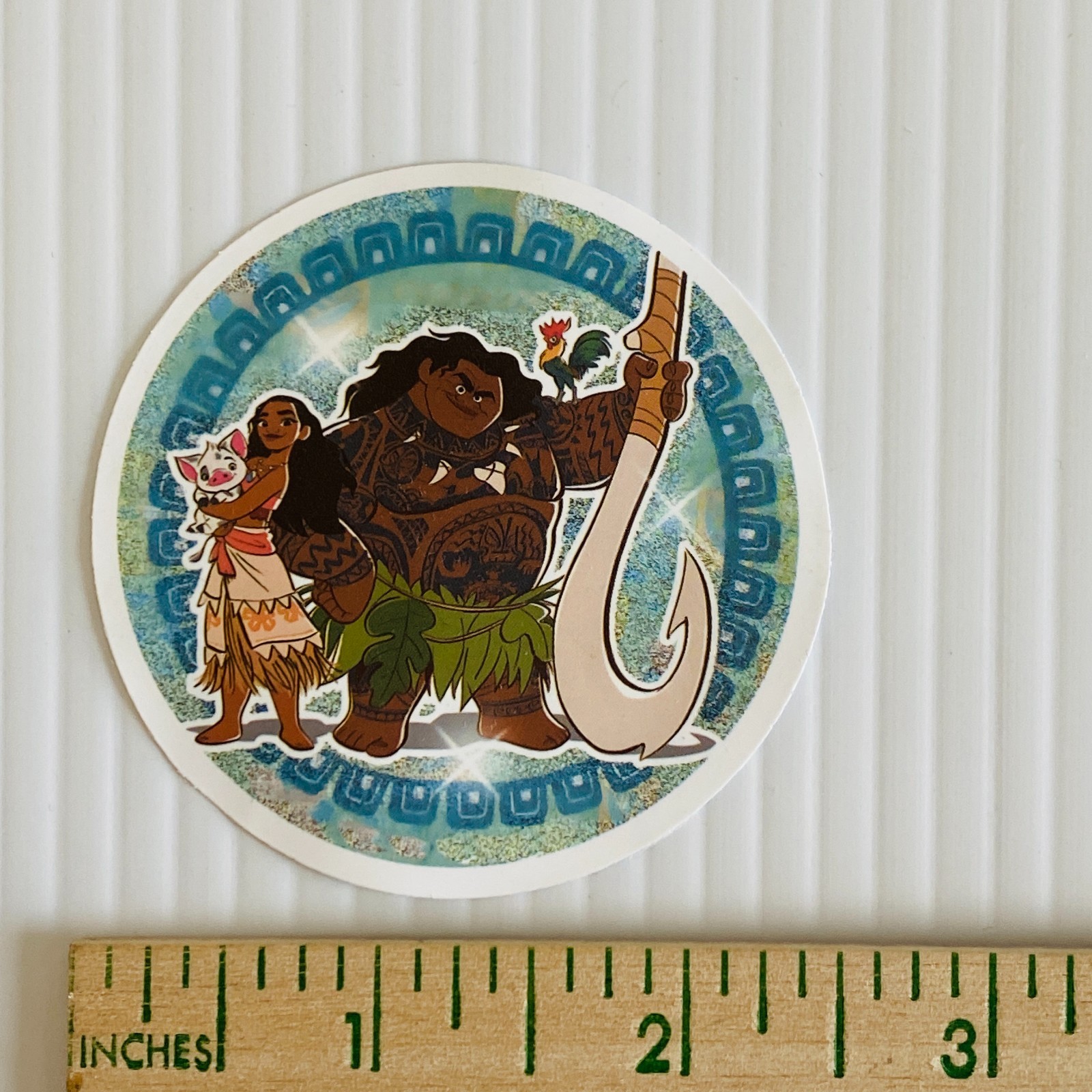 Disney Moana 2 Sticker Maui Pua Circle 2.5in
