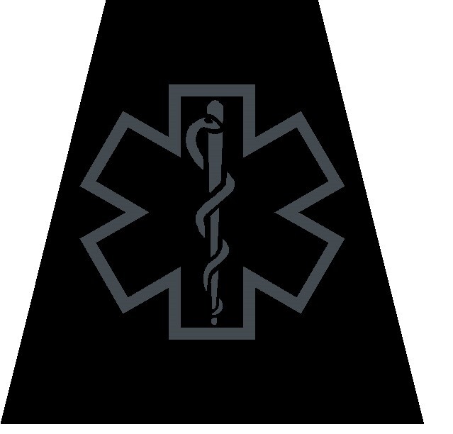 Reflective subdued Black EMT PARAMEDIC AEMT Tetrahedron Helmet Decal You Pick