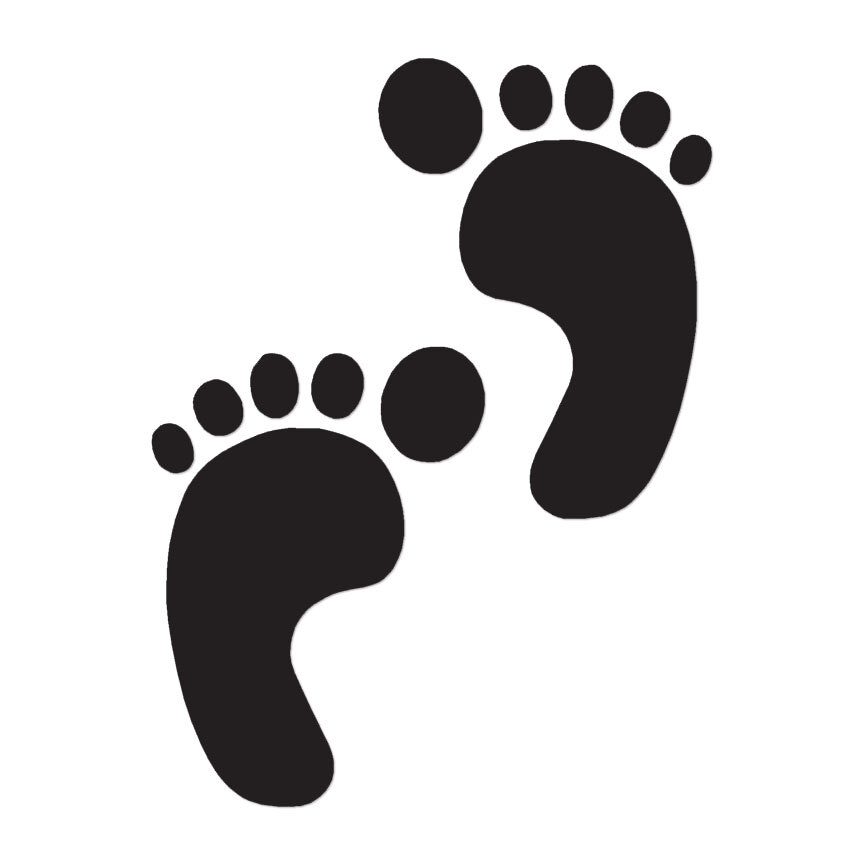 Footprints Bare Foot – Vinyl Decal Sticker – Multiple Color & Sizes – ebn327