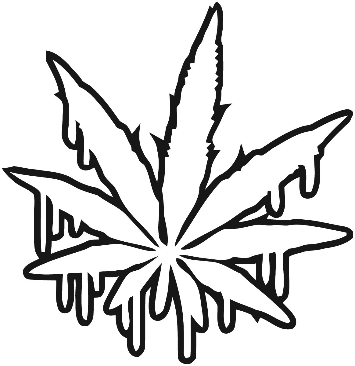 Dripping Pot Leaf Decal Sticker: Bold Cannabis Art for Your Space – 6217