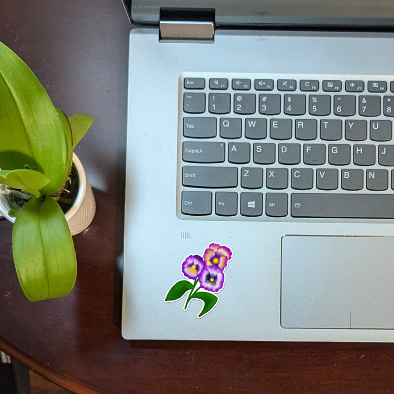 Pansy Flower Vinyl Sticker Beautiful Waterproof Floral Decals Die Cut Car Laptop