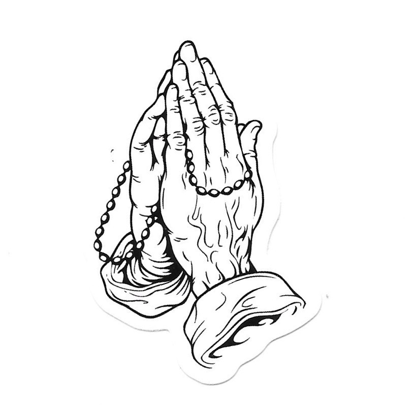 Praying Hands Rosary Die Cut Vinyl Sticker Decal Faith Spiritual Journal Gift