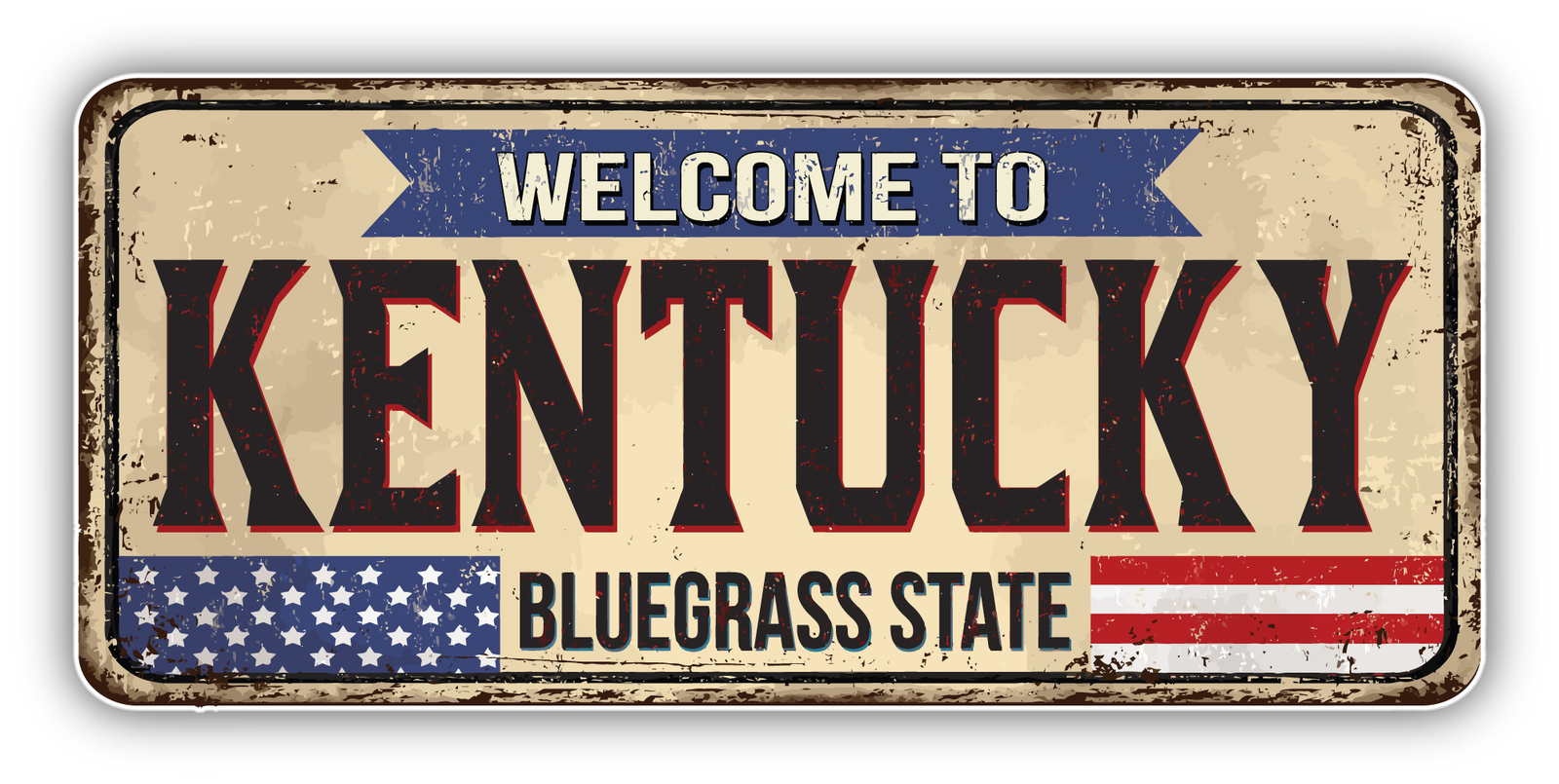 Kentucky USA State Grunge Retro Vinyl Sticker Decal