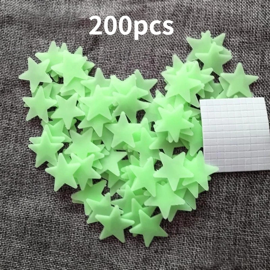 200 Piece Luminous Star Wall Sticker, Easy To Tear and Stick, Suitable for Bedro