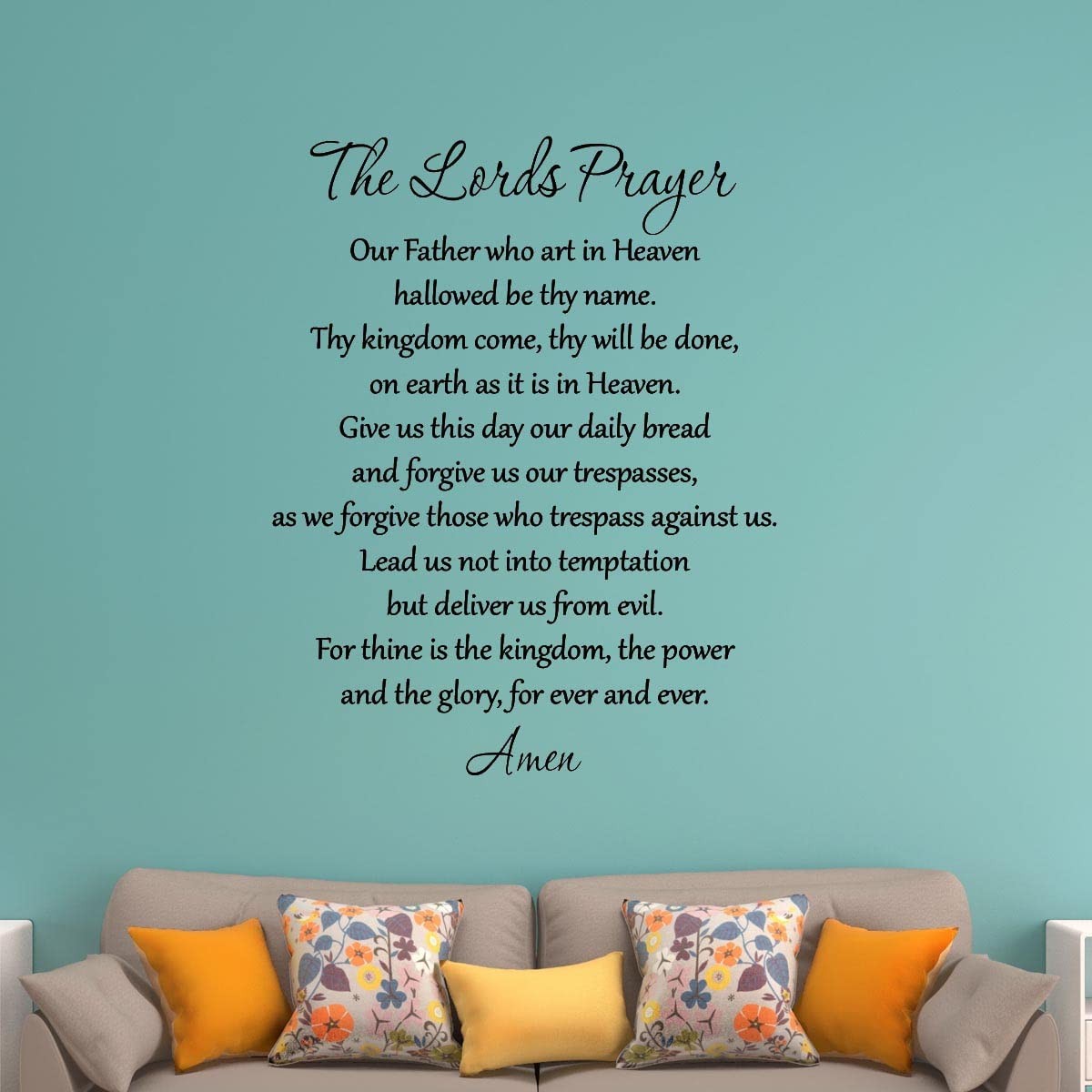 The Lord's Prayer Bible Wall Decal Our Father Vinyl Wall Art Scripture Quote Fai