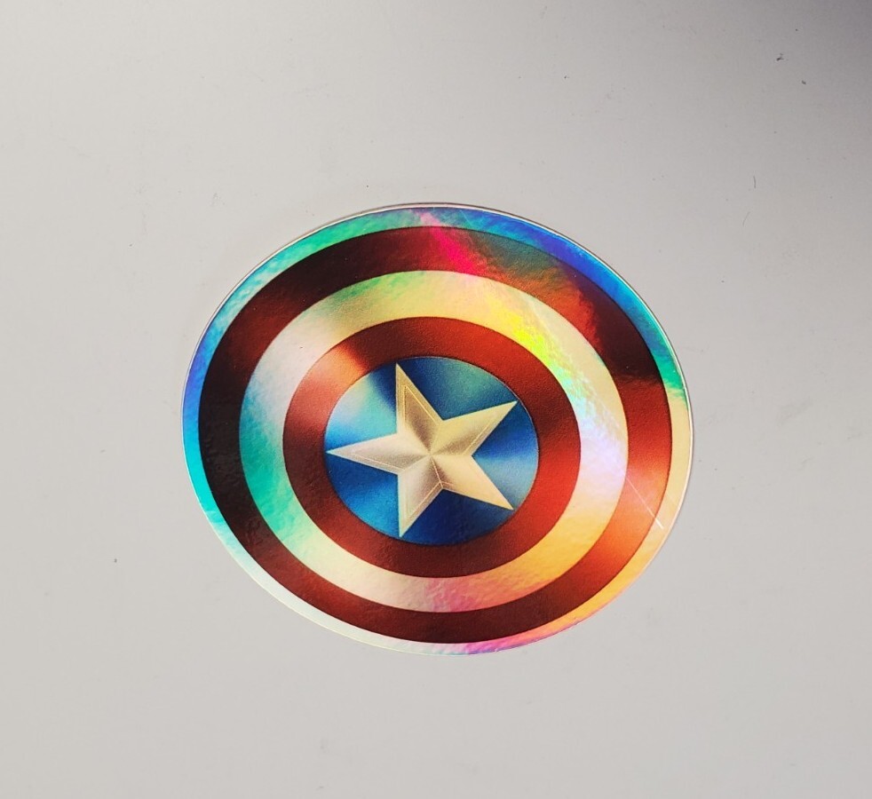 CAPTAIN AMERICA LOGO STICKERS HOLOGRAPHIC REFLECTIVE HEAVY DUTY VINYL