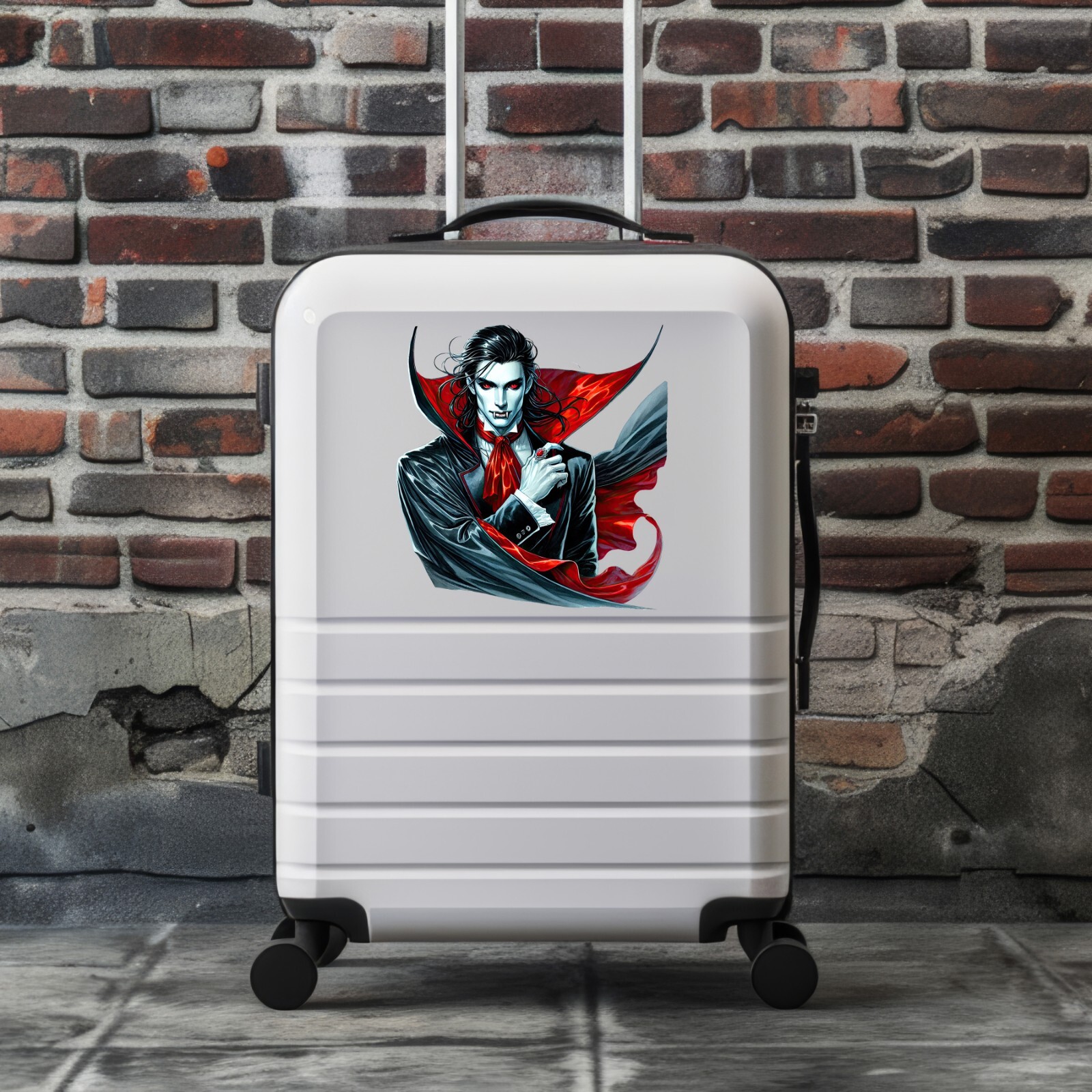 Halloween Red and Black Vampire UV DTF Transparent Sticker / Decal