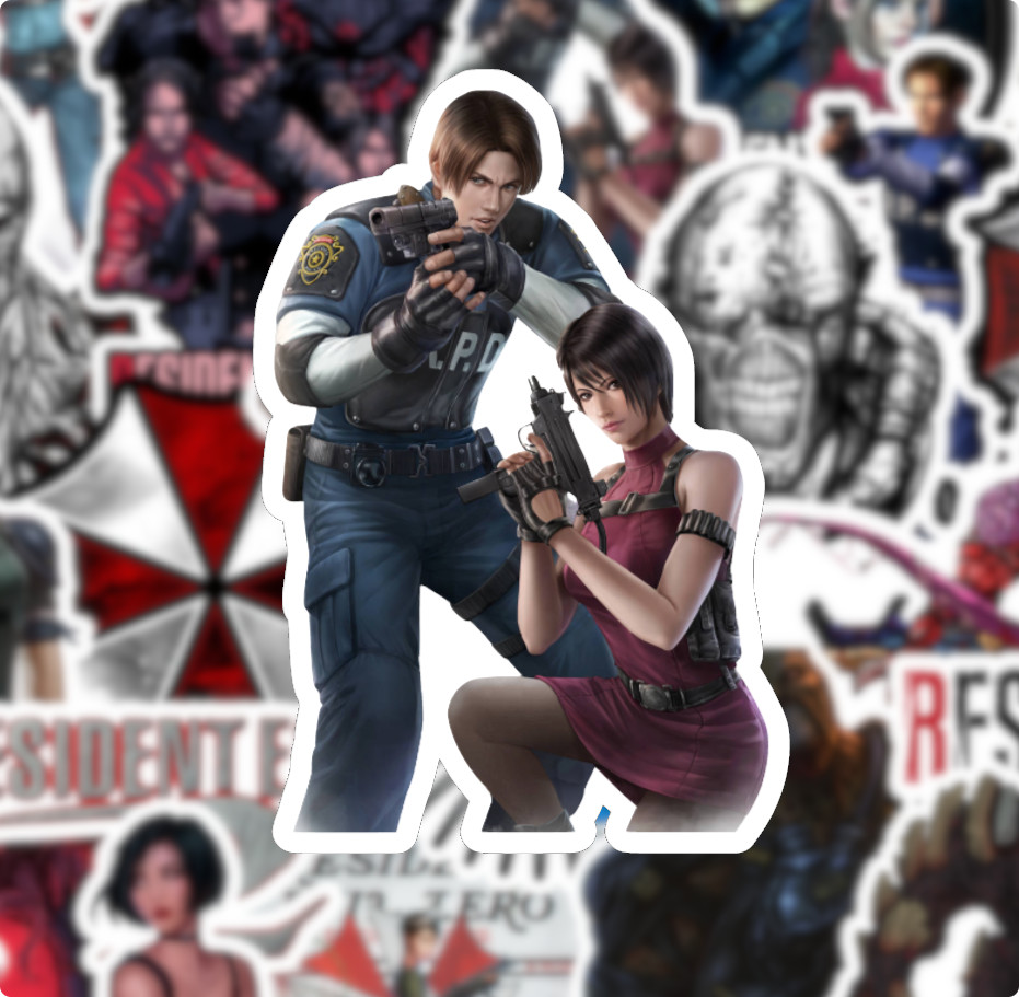25/50 Piece Resident Evil Sticker Pack – Waterproof Vinyl – Nemesis Leon Ada