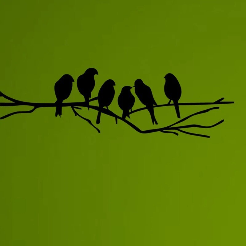 Black White Birds on the Tree Branch Removable Wall sticker decoration for Home