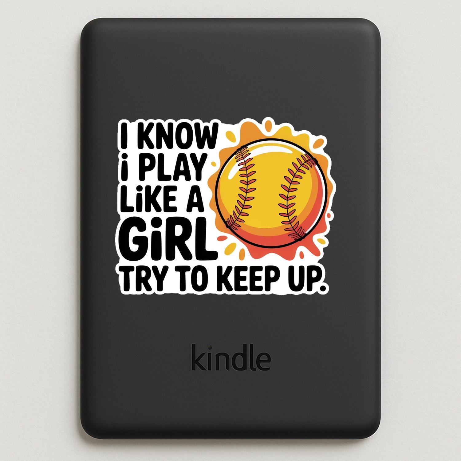 Funny Softball Girl Power Stickers: Waterproof Vinyl Decals – 4 Pack