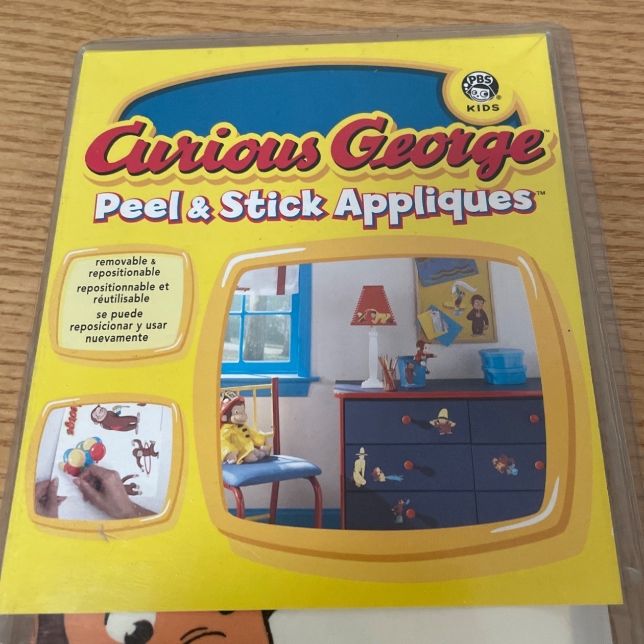 PBS Kids Curious George Peel and Stick Appliques Wall Decals Removable Reusable