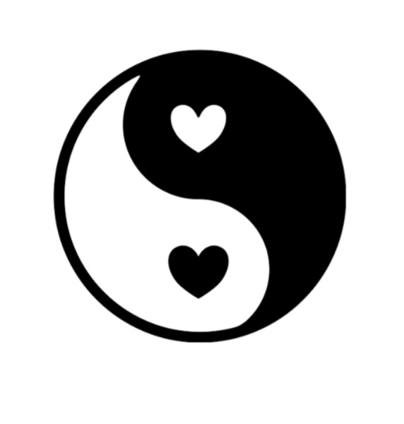 Yin Yang Heart Love Vinyl Decal Sticker Car Truck Window Laptop Chinese Symbol