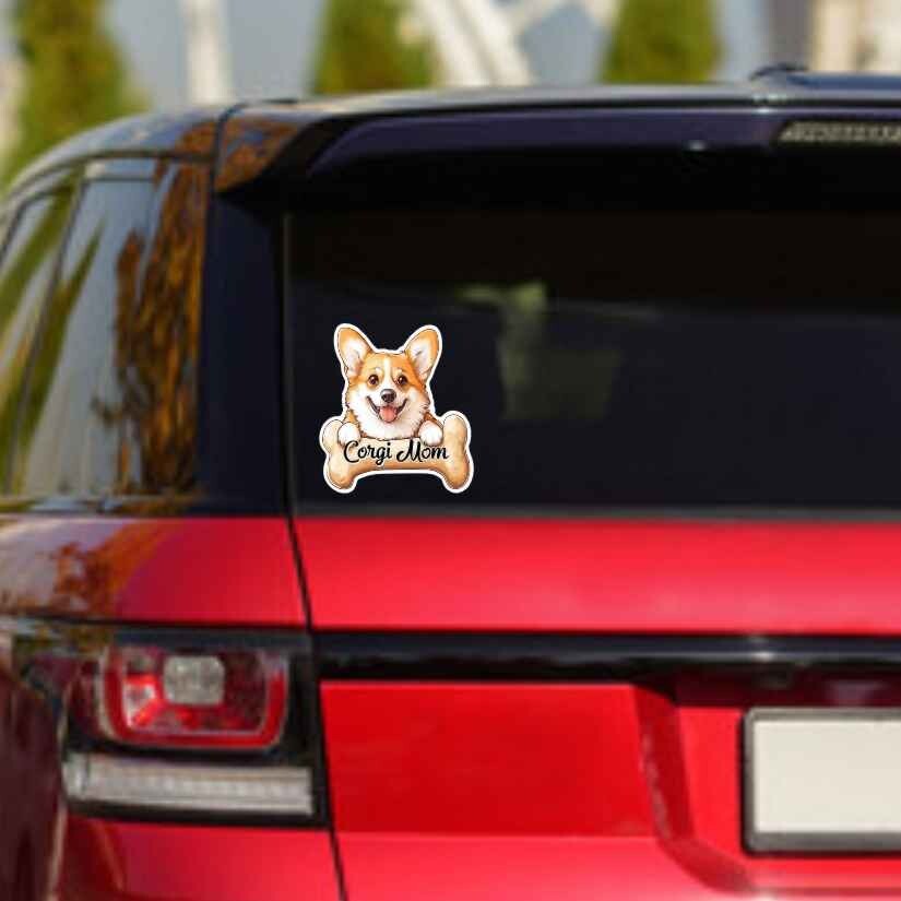 Corgi Mom, Pets, Dogs, Sticker, Peel N' Stick, Different Sizes