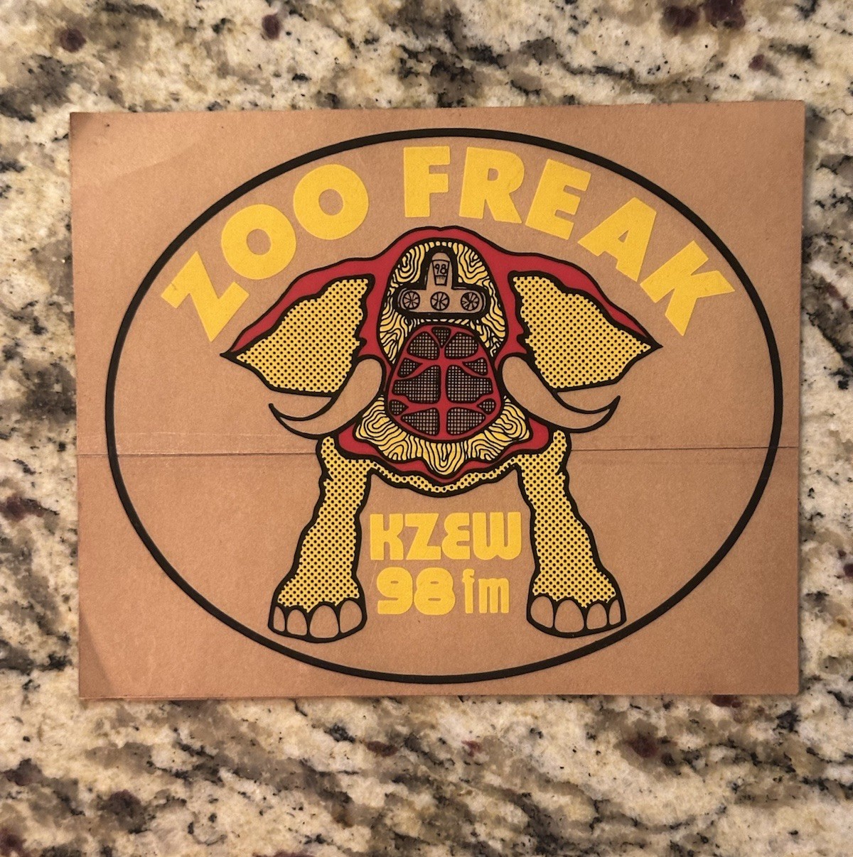 KZEW ZOO FREAK 98 FM Decal from DFW ROCK RADIO 1973-1986 -VINTAGE ZOO FREAKS
