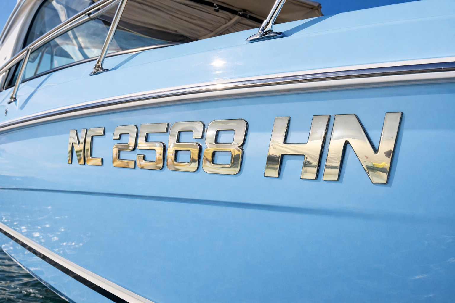 Boat and Jet Ski Registration Numbers and Letters Chrome Emblem