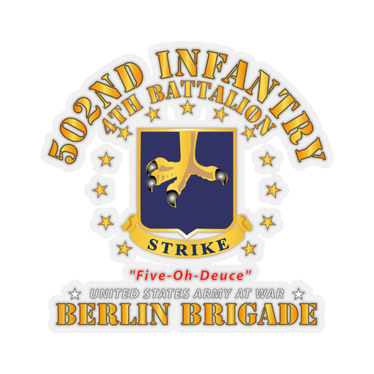 Kiss-Cut Stickers – Army – 4th Battalion 502nd Infantry – Berlin Brigade X 300