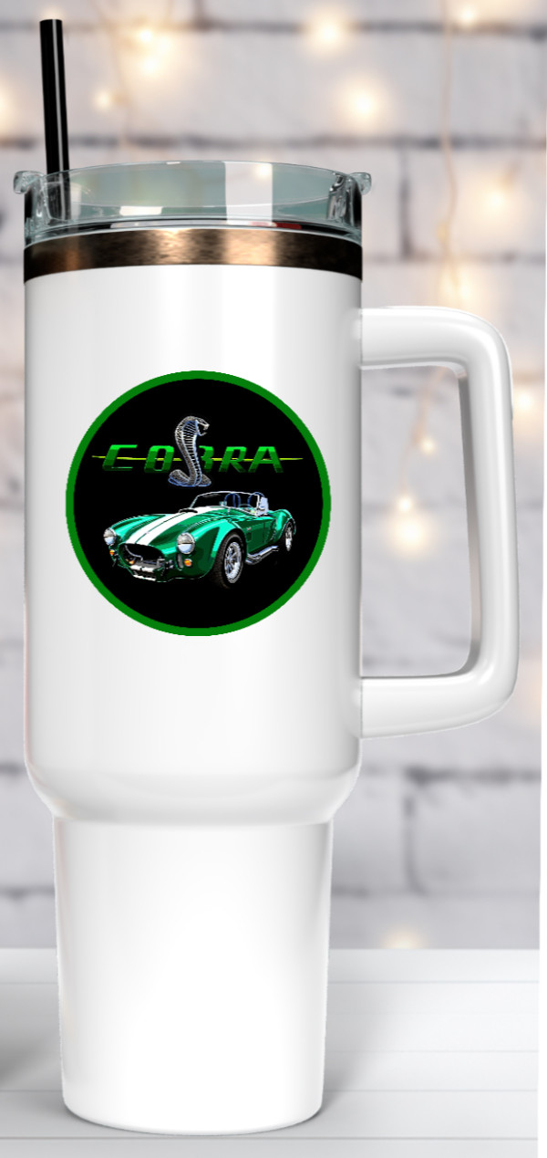 Car Classics "Cobra" – 4" Handcrafted Vinyl Decal Cooler Vehicle Laptop Tumbler