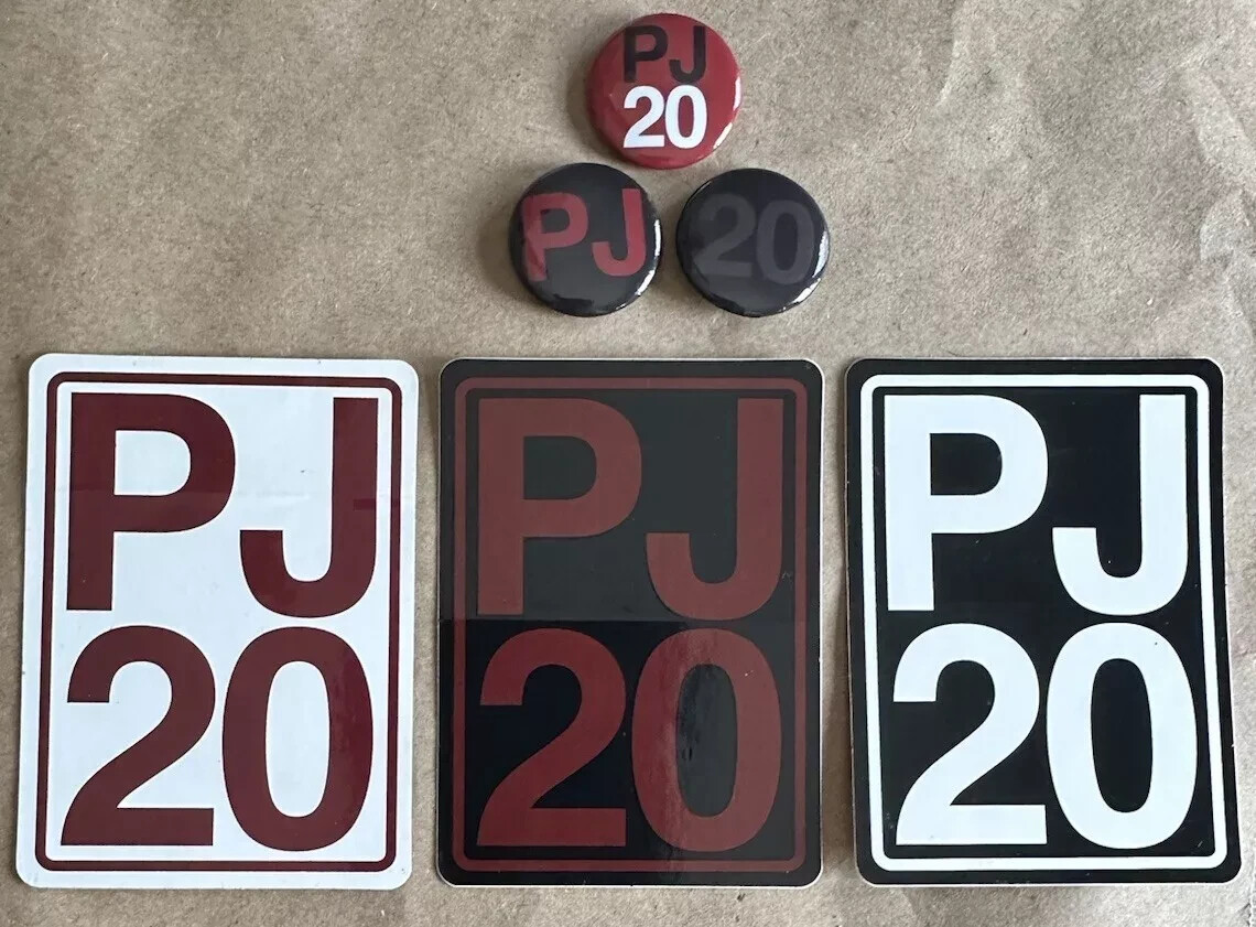 Pearl Jam PJ20 Sticker & Pin Button Set *Sealed* Original 2011 Alpine Valley