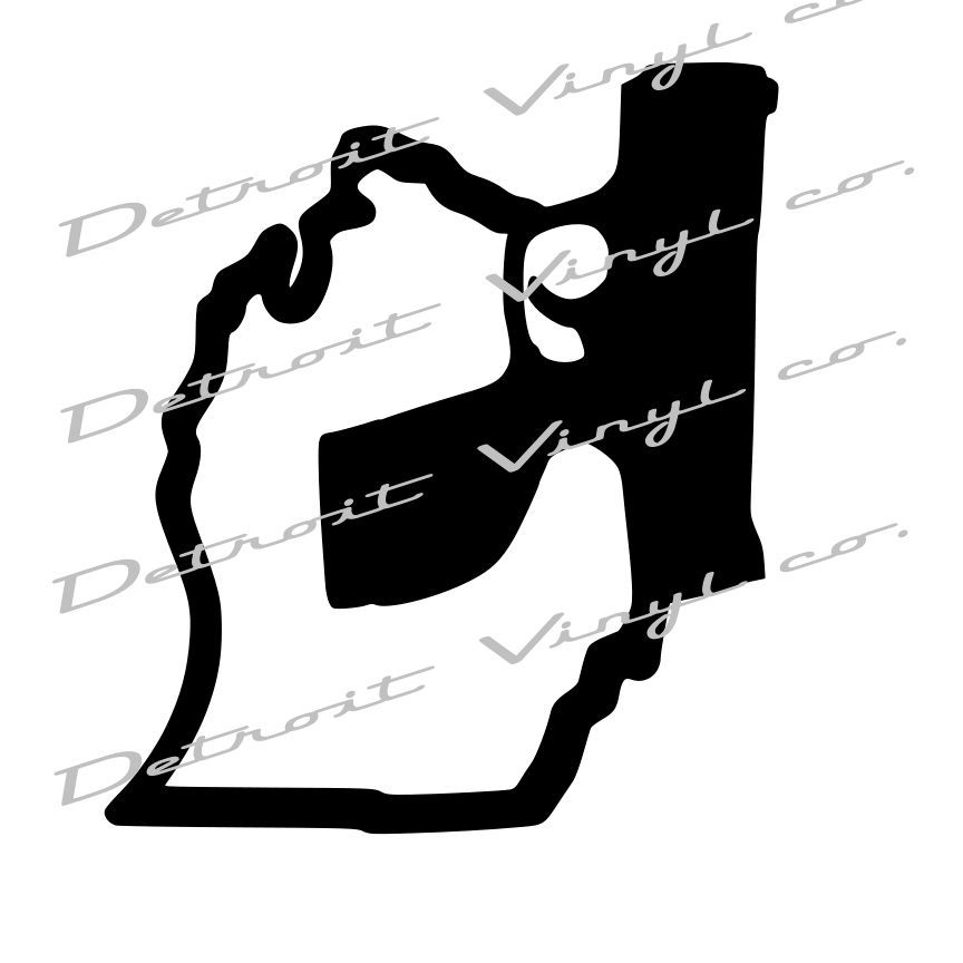 Michigan Holding Gun,M&P Shield, Michigan mitten pistol Decal Sticker 6"x6"
