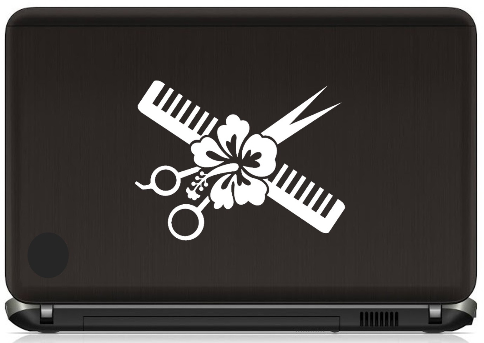 HAIR STYLIST HAIR DRESSER SALON SCISSORS DECAL STICKER TRUCK SUV HIBISCUS A1001