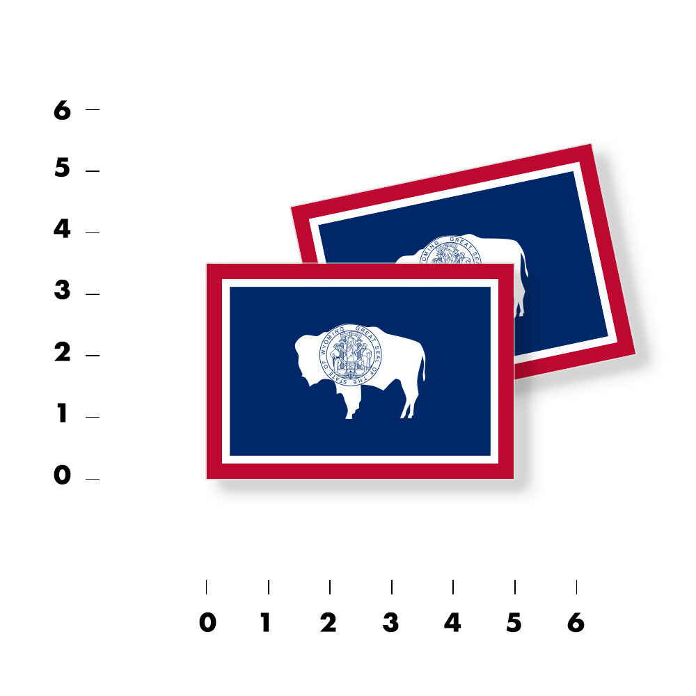 Wyoming Flag Stickers Flag Decals Vinyl Indoor Outdoor Stickers Set of 4