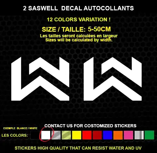 2 SASWELL sticker Genuine decal sticker WATERPROOF STICKERS