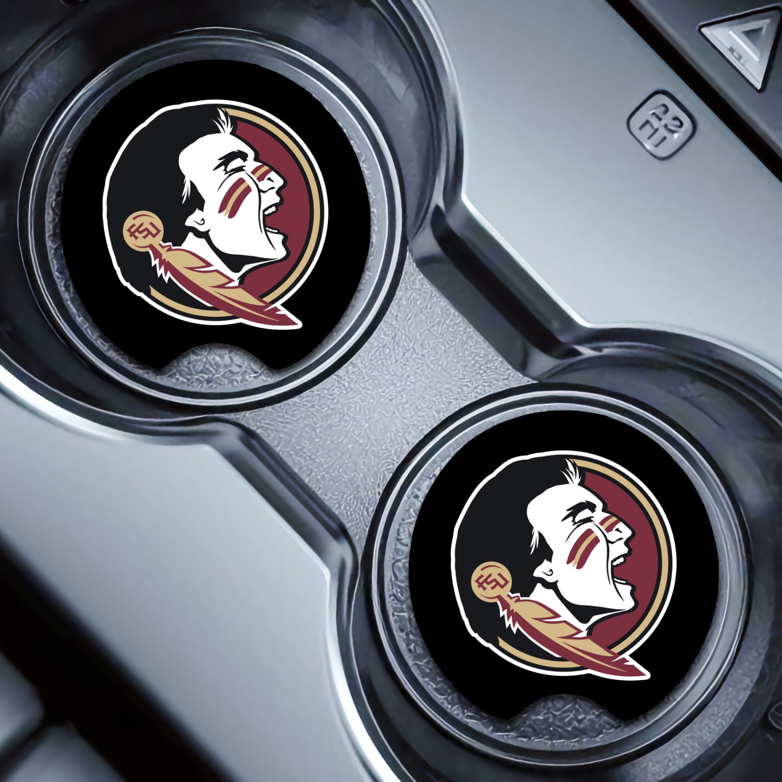 2 Pcs FSU Florida State University Car Cup Holder Coaster Soft & Washable Rubber
