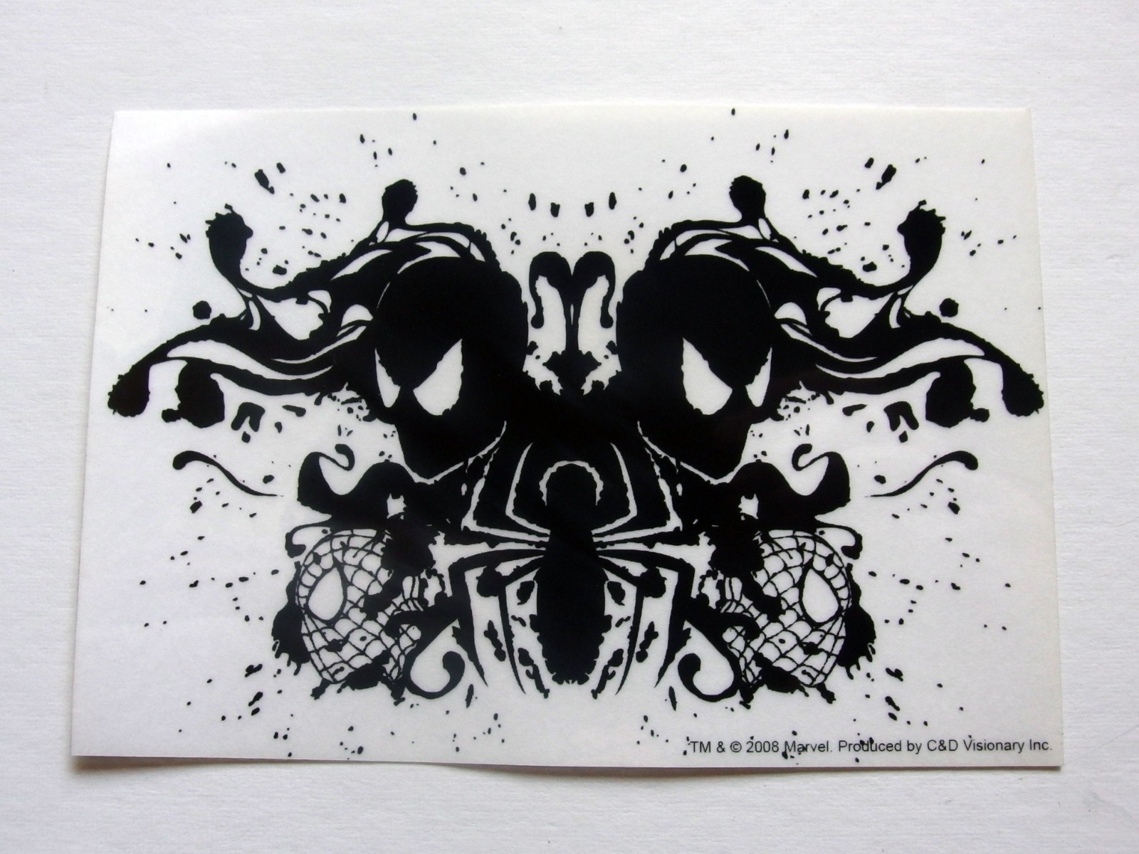 Spider-Man Spidey Ink Blot Clear Sticker Marvel C&D Visionary 2008 5.5" x 3.75"