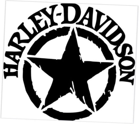 Motorcycle Bar and Shield Star Design #1 Vinyl Decal Sticker Car HD Moto Black