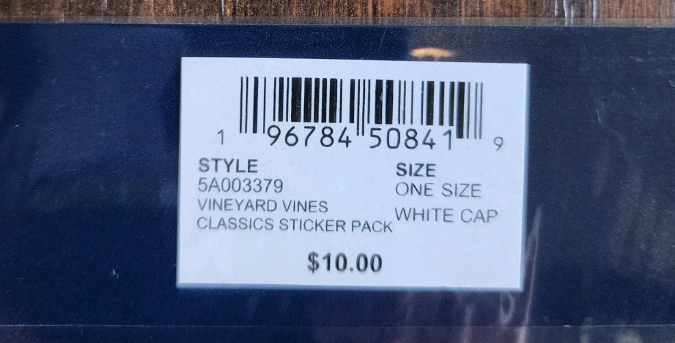 Authentic Vineyard Vines Classics Stickers Pack Pink Whale Decals, 12 Pieces NEW