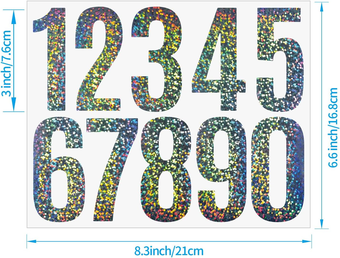 6 Sheets Mailbox Numbers Stickers, 3 Inch Self Adhesive Vinyl Waterproof Letter