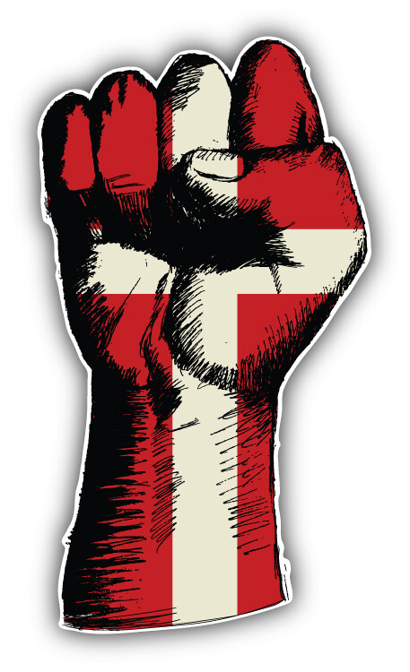 Denmark Flag Hand Sketch Car Bumper Sticker Decal – "SIZES"