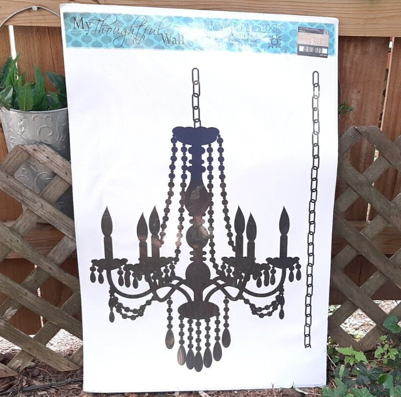 My Thoughtful Wall Hanging Chandelier Silhouette Black ~ Removable Wall Sticker