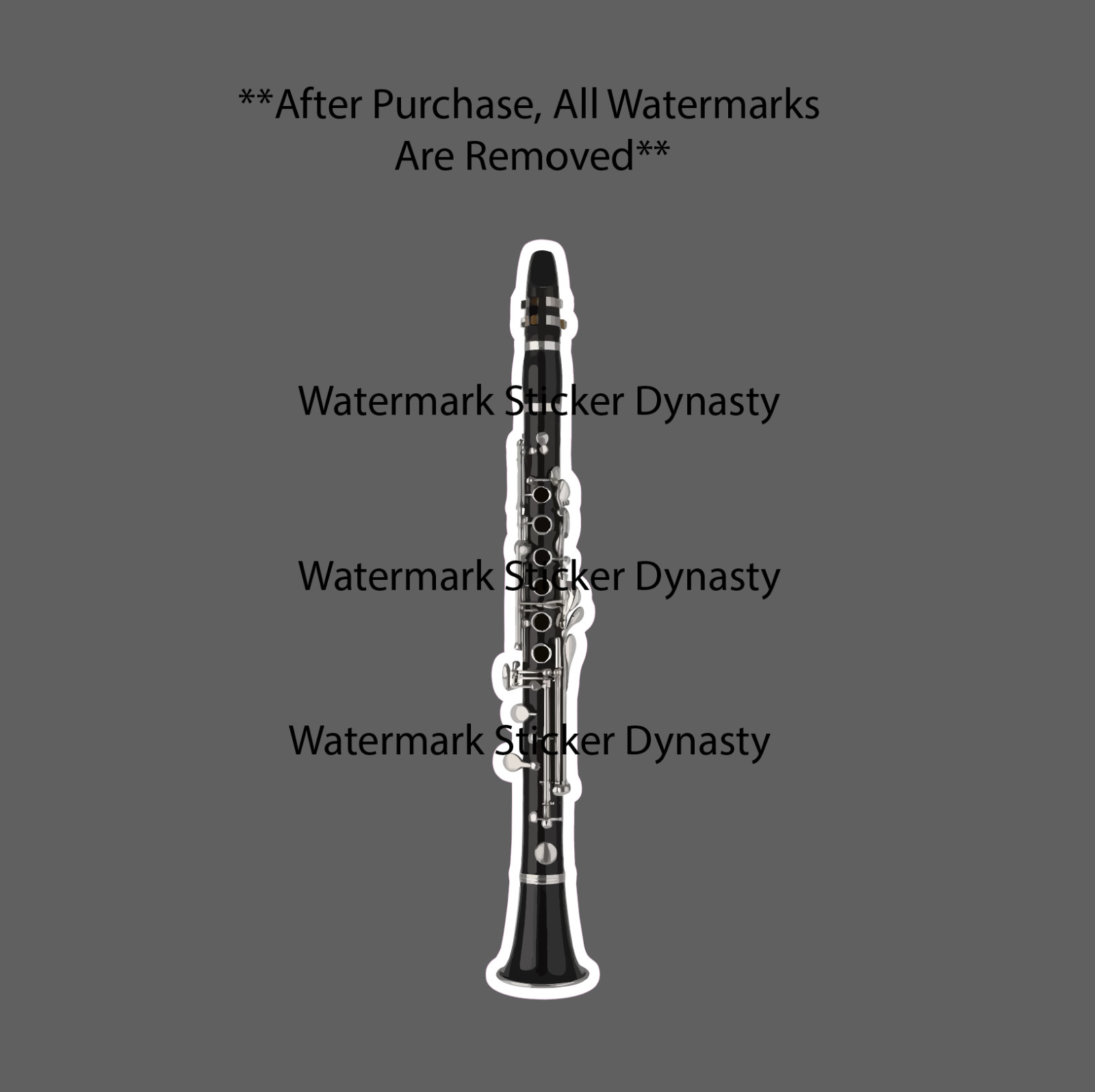 Clarinet Sticker Waterproof Decal Music Instrument Classical Jazz Folk Gift NEW
