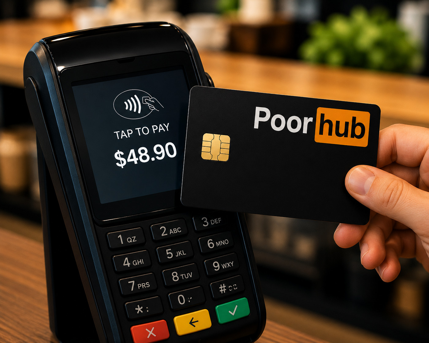 Poor Hub Credit Card Skin Funny Debit Card Meme Vinyl Sticker