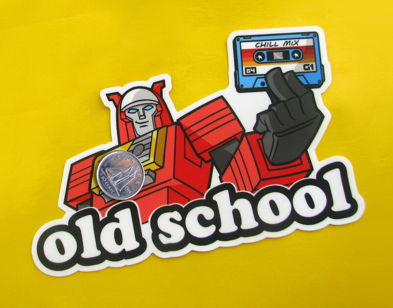 "Old School" Vinyl Sticker 80s Blaster Transformers AutoBot Skateboard Decal